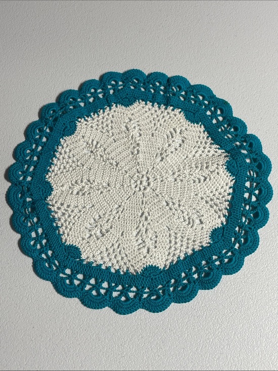 Other - Crocheted Turquoise Lace Doilie